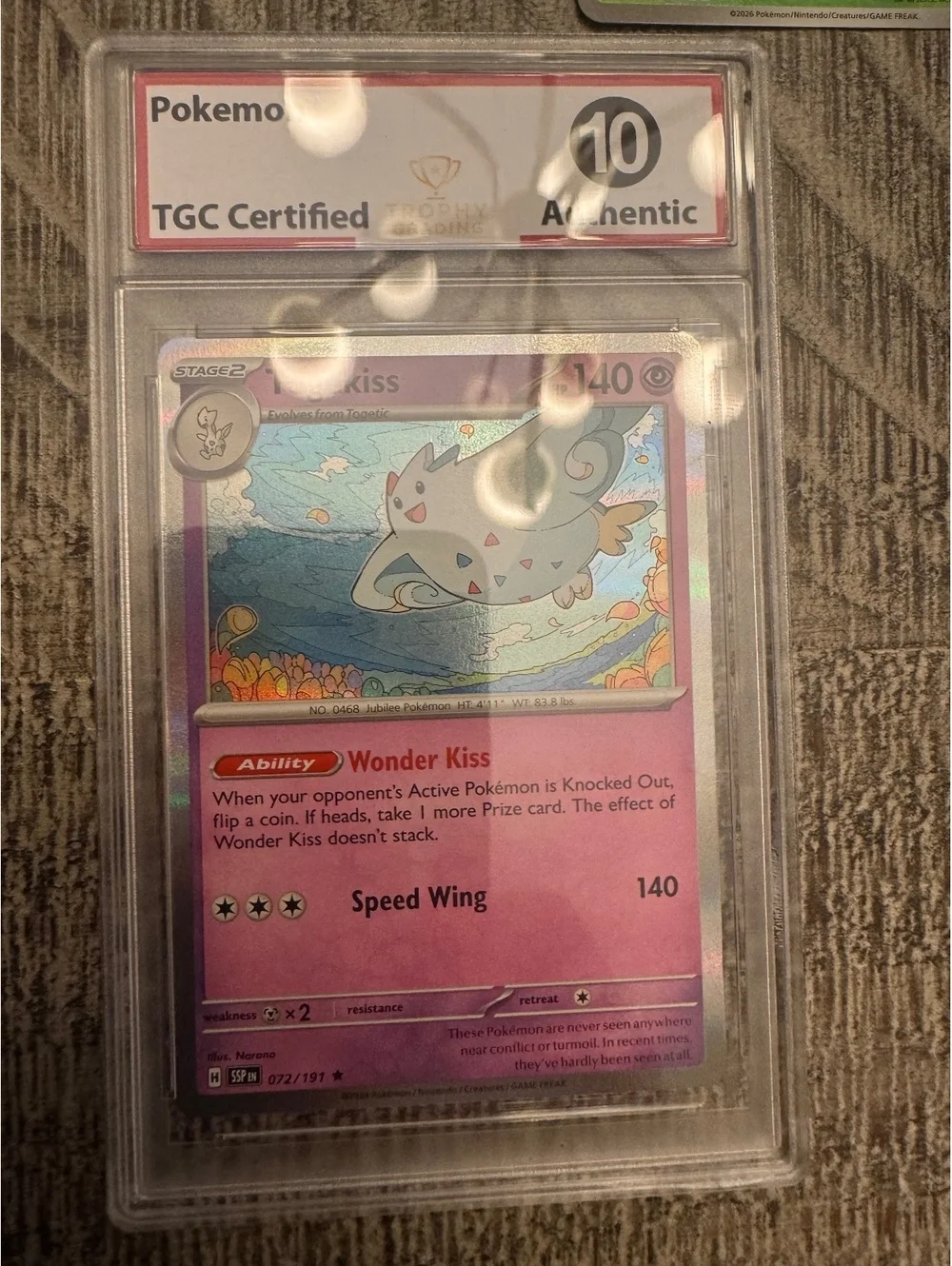 134 Card Pokemon One Piece TCG Lot Togekiss Trophy Grading 10 Authentic Slab